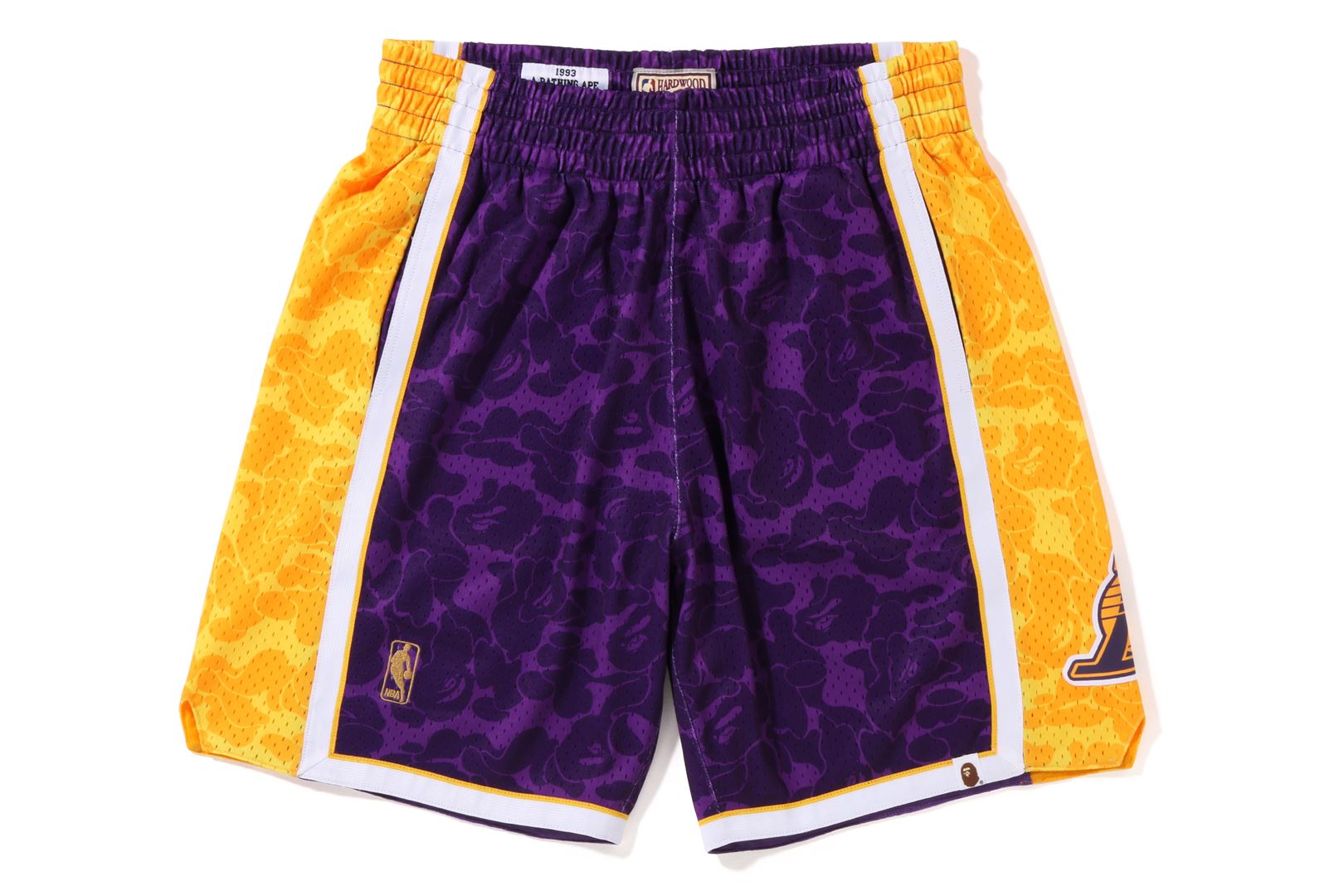 BAPE® X MITCHELL & NESS LOS ANGELES LAKERS JERSEY SHORTS – uk.bape.com