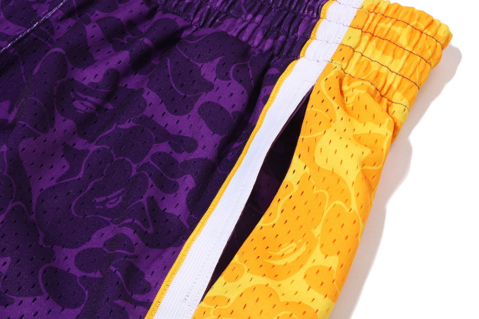 BAPE® X MITCHELL & NESS LOS ANGELES LAKERS JERSEY SHORTS