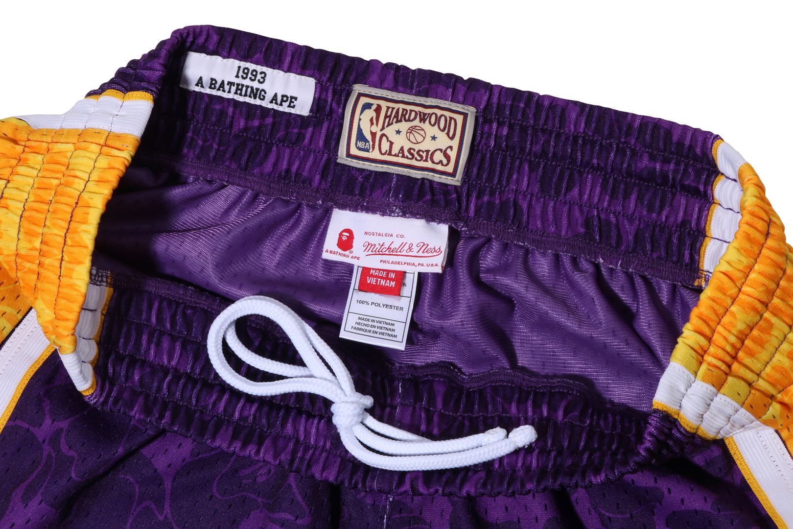 BAPE® X MITCHELL & NESS LOS ANGELES LAKERS JERSEY SHORTS