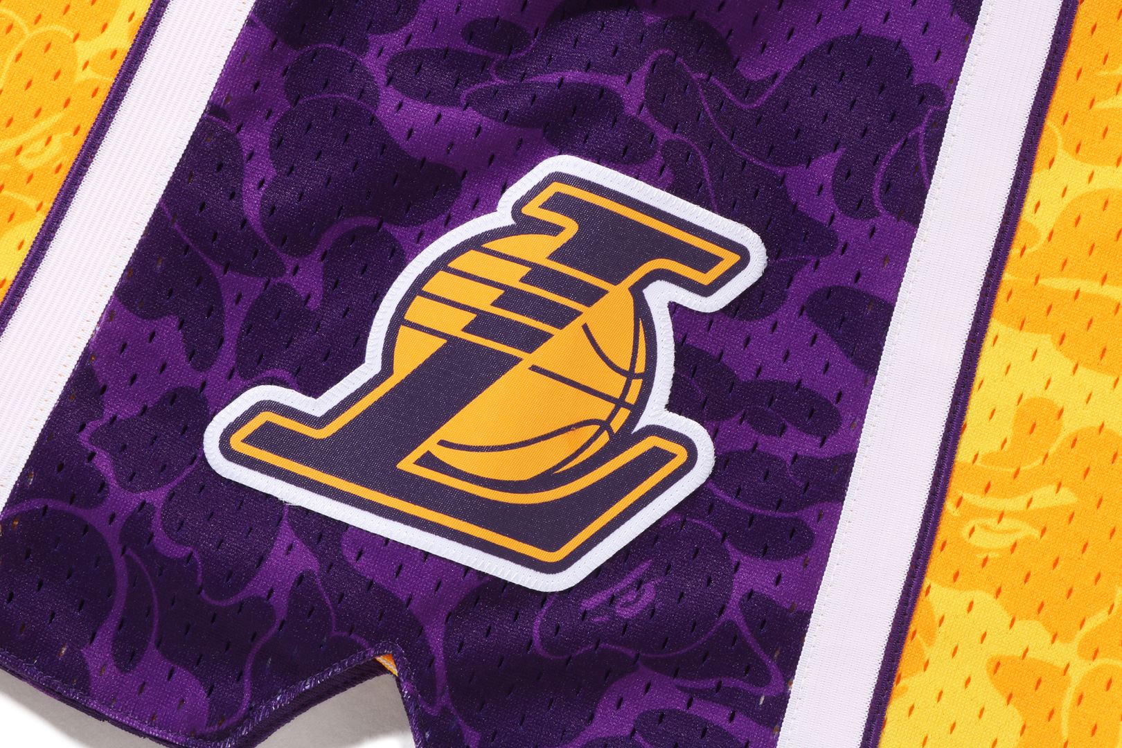 BAPE® X MITCHELL & NESS LOS ANGELES LAKERS JERSEY SHORTS