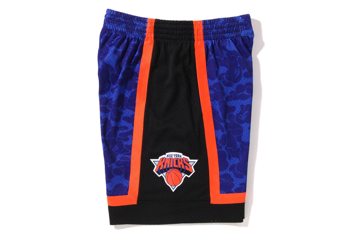 BAPE X Mitchell & Ness Warriors ABC Basketball Authentic Shorts Navy for  Women