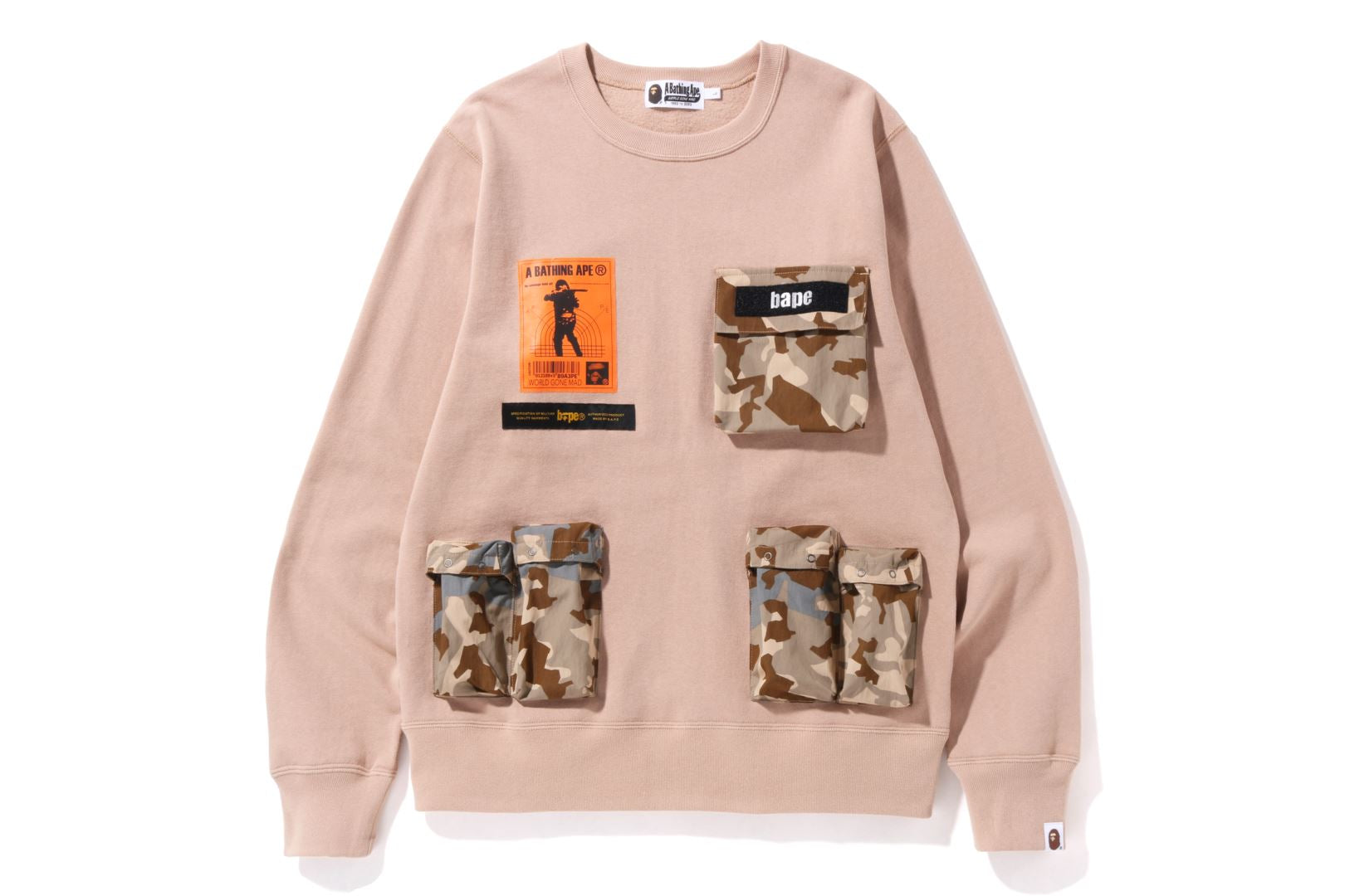 SAND CAMO MULTI POCKET CREWNECK – uk.bape.com