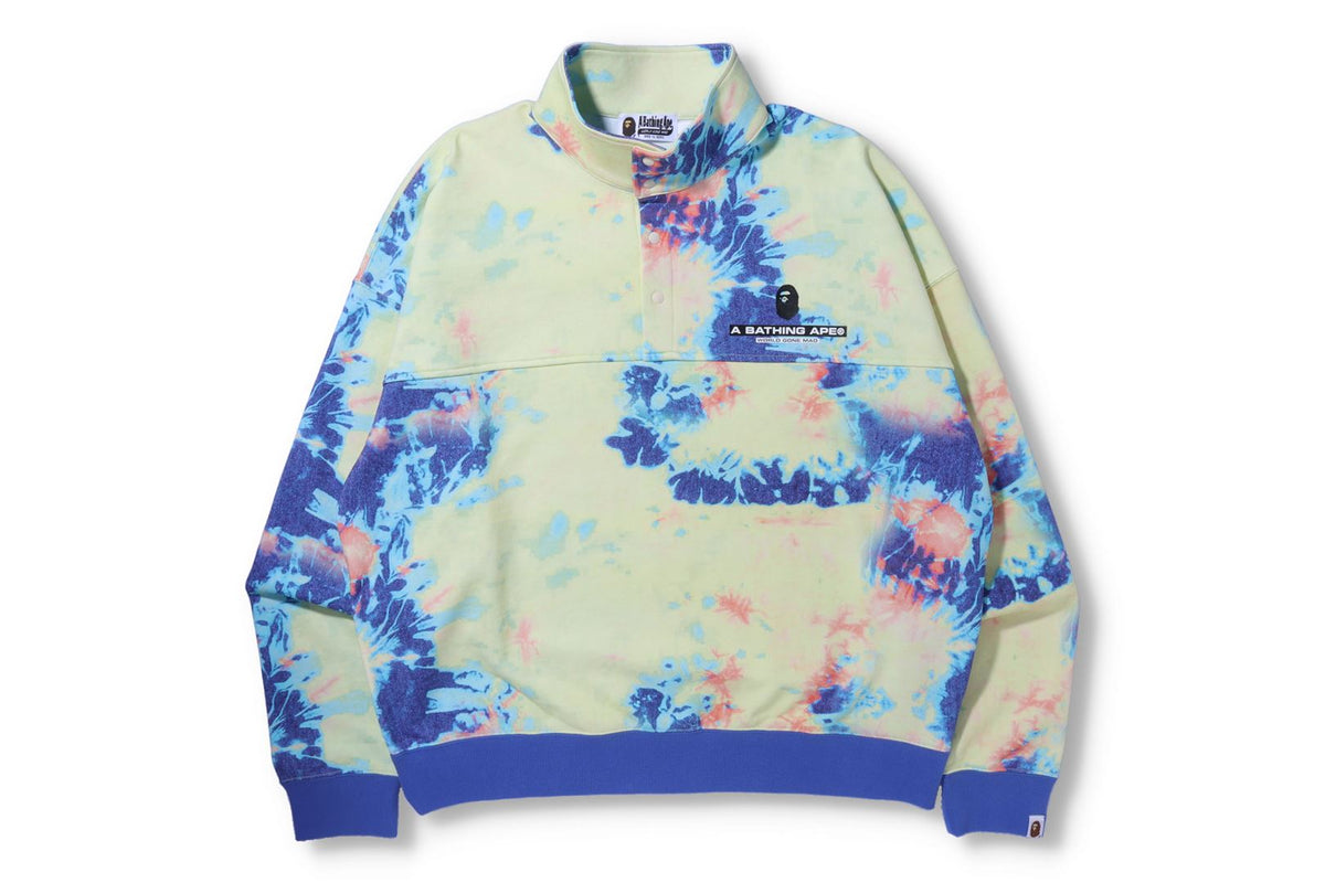 TIE DYE STAND COLLAR LOOSE FIT SWEAT