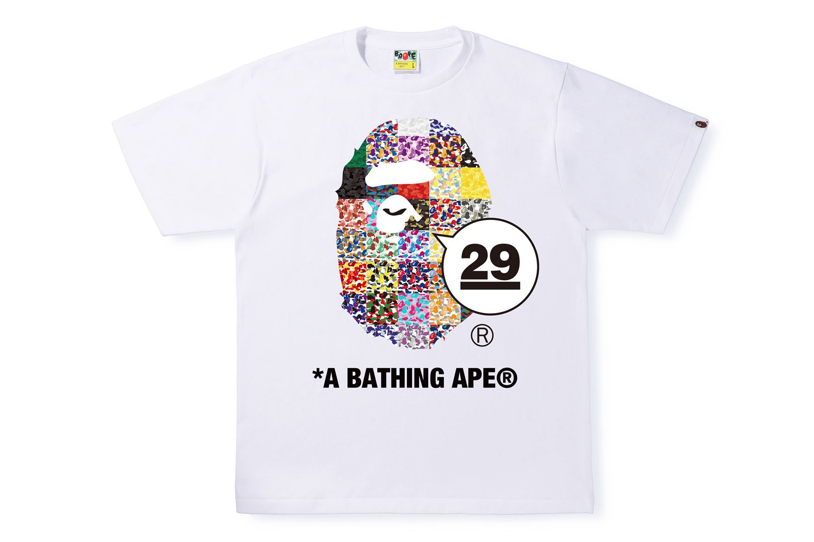 A BATHING APE® 29TH ANNIVERSARY APE HEAD TEE
