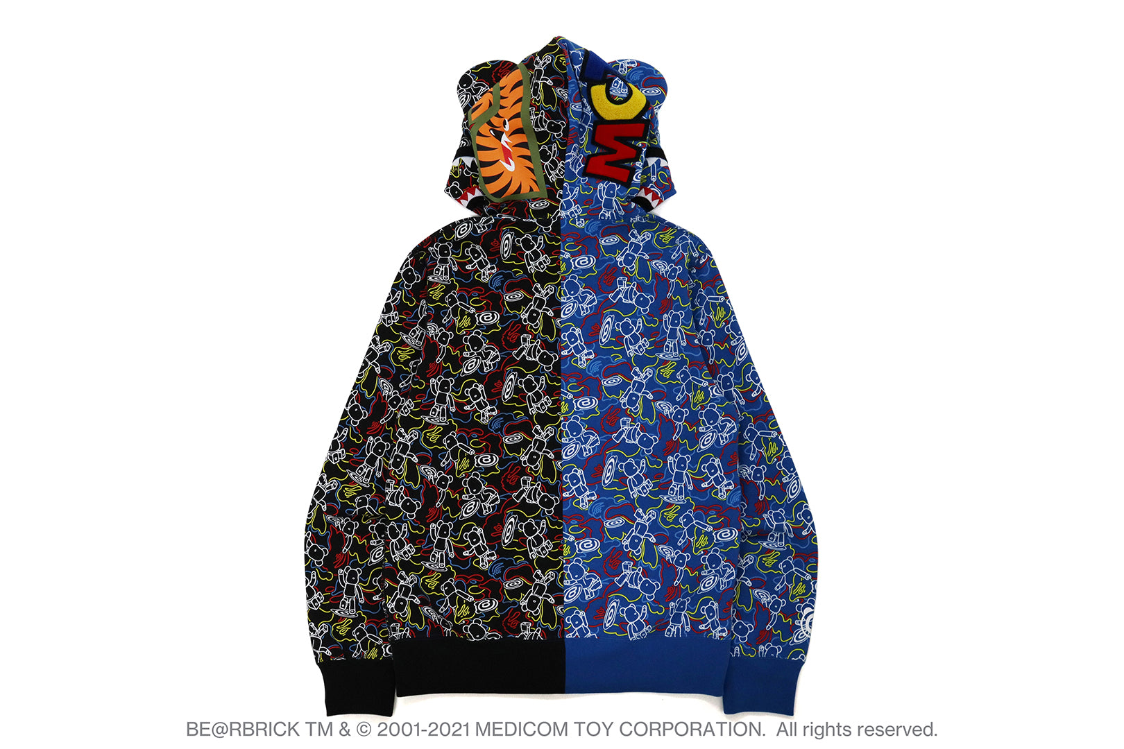 MEDICOM TOY CAMO BE@R SHARK HALF FULL ZIP HOODIE – uk.bape.com