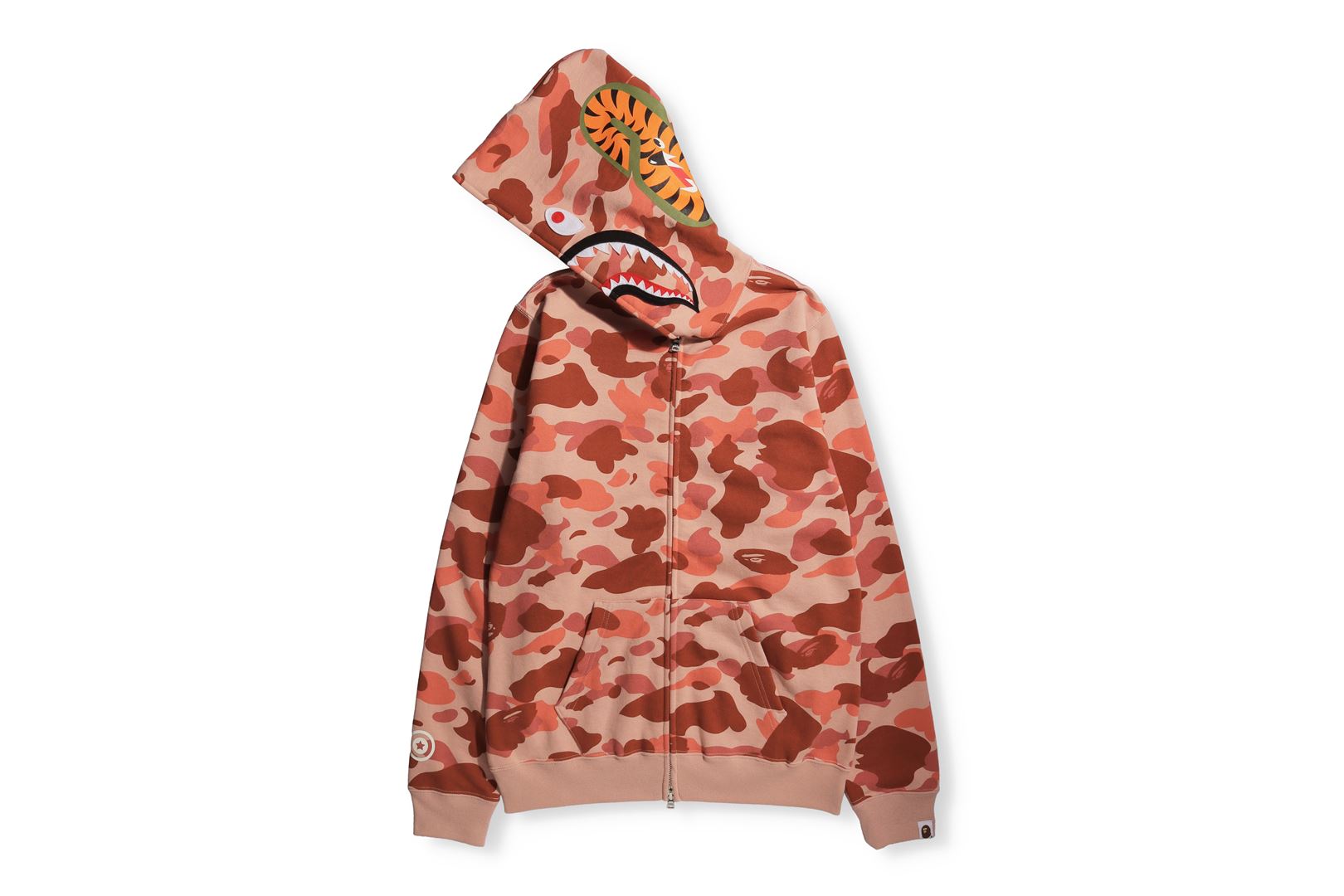 Bape shark full zip hoodie camo sleeve on sale black