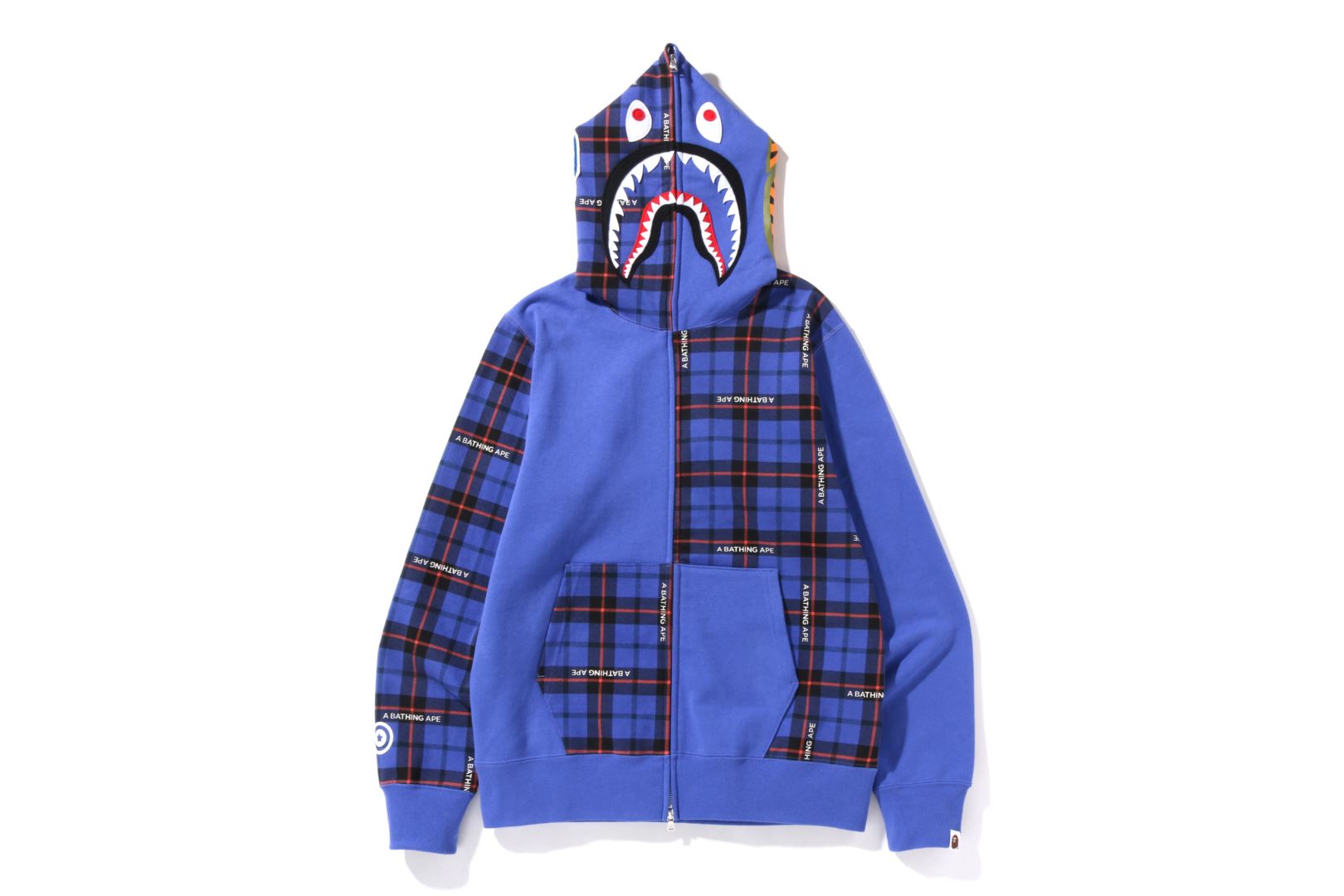 Bape hoodie cheap red and blue