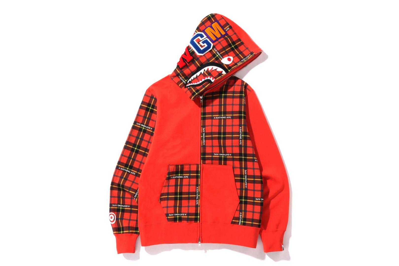 Blue and red bape hoodie sale