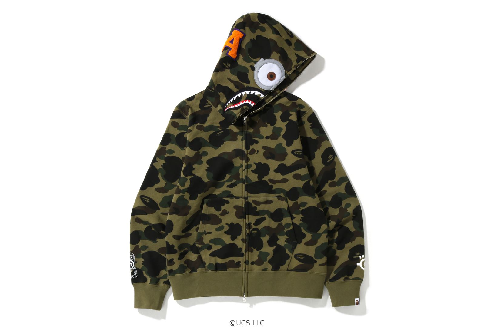 BAPE® X MINIONS 1ST CAMO MINIONS SHARK FULL ZIP HOODIE – uk.bape.com