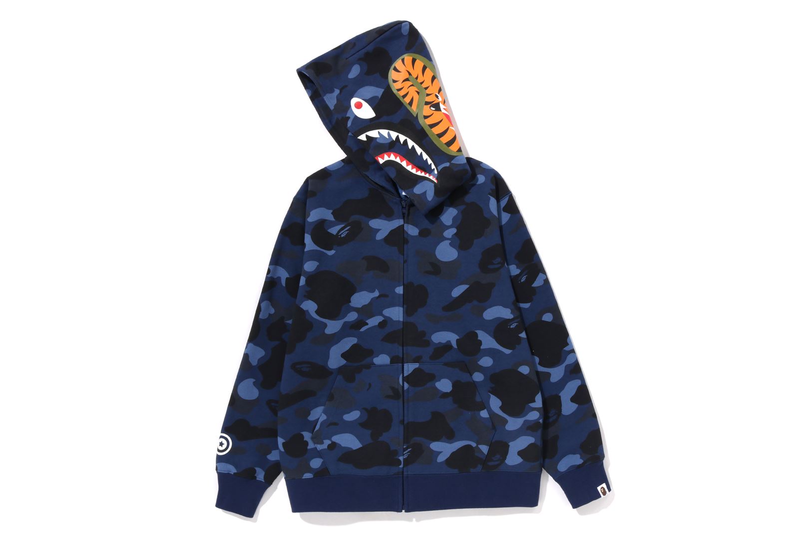 Bape patched shark on sale hoodie