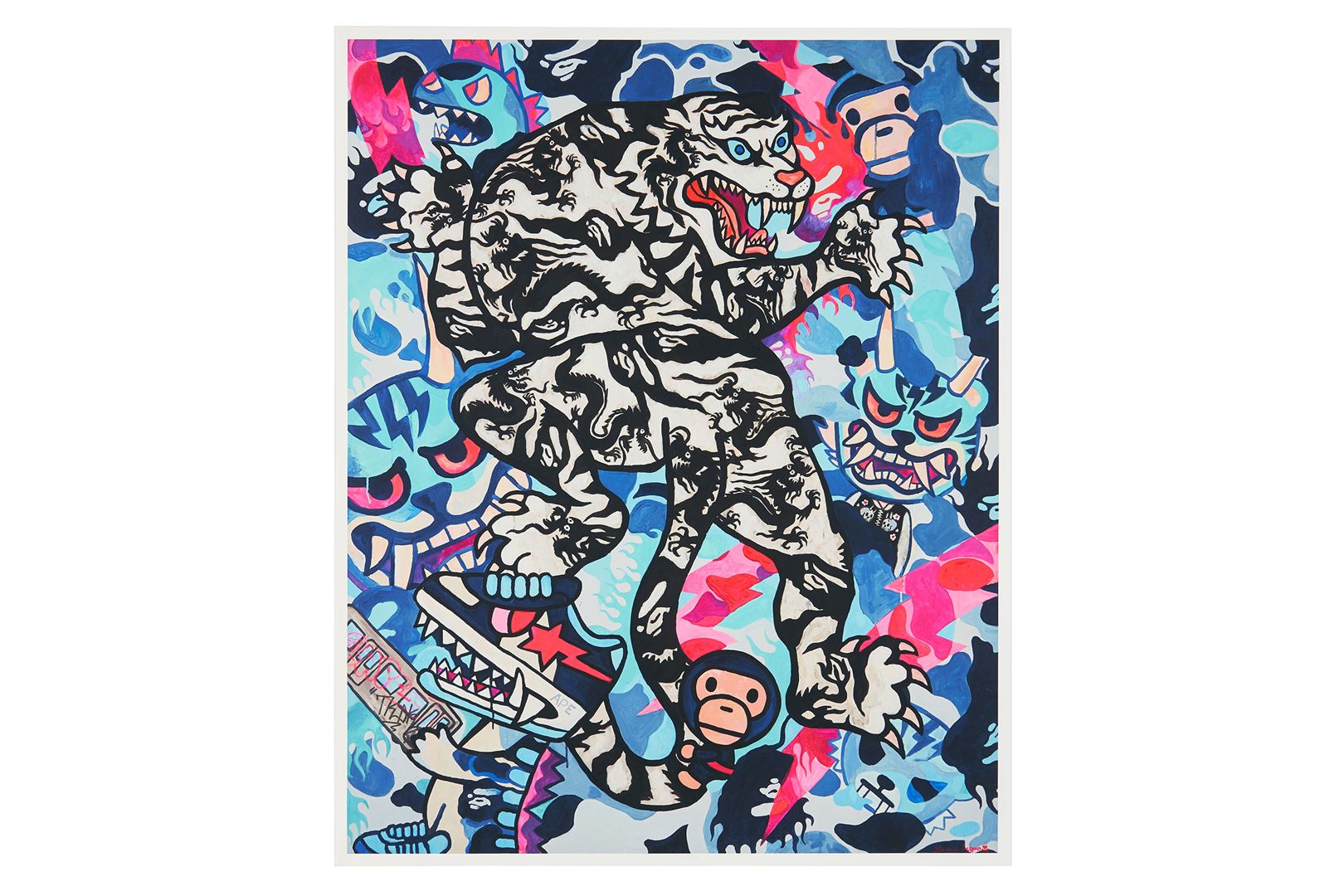 §*様 A BATHING APE (BAPE) CAMO BOARDジ A BATHING APE® Ice Tiger Camo By Simone Legno Print | Bape