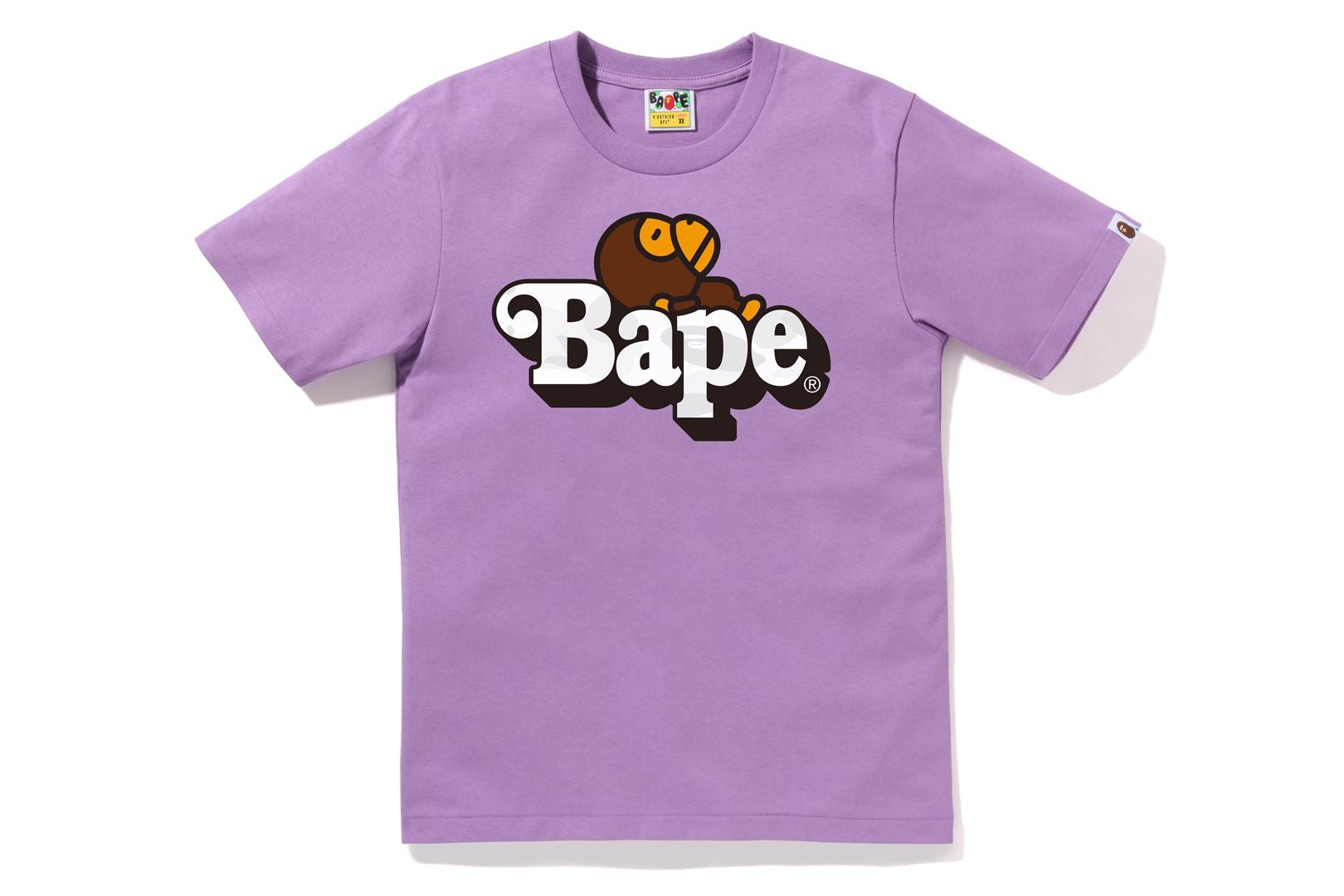 Black and best sale purple bape shirt