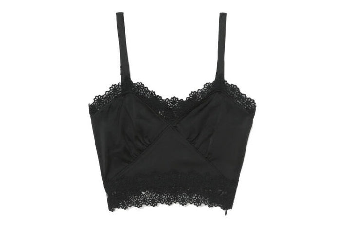 BAPY SLIM-FIT LACE-TRIMMED TOP
