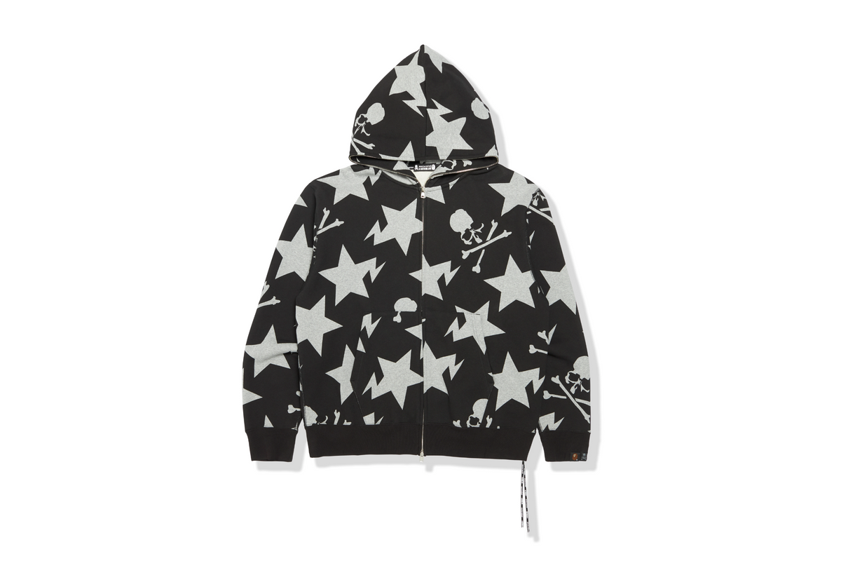 MASTERMIND VS BAPE Logo graphic zip-up hoodie Bape official